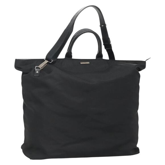 GUCCI Hand Bag Nylon Outlet Black Silver - Picture 1 of 16